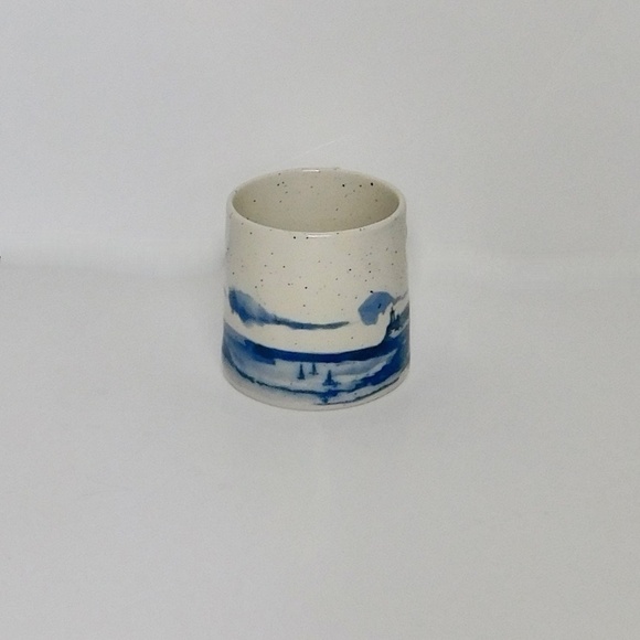 ANTHROPOLOGIE Quality Stoneware Buoyant Letters Monogram T Mug Watercolor - Picture 6 of 10